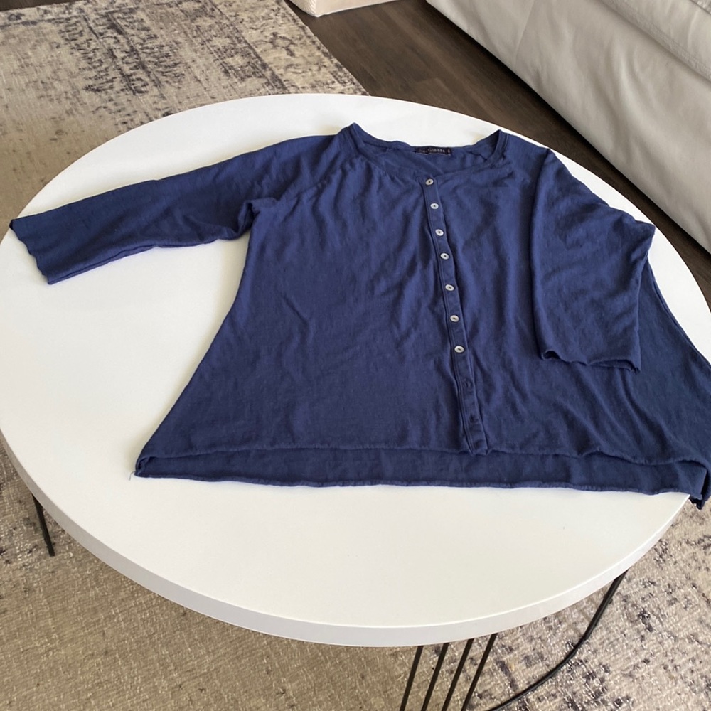 Cut Loose Raw Edge Cotton/Linen Cardigan